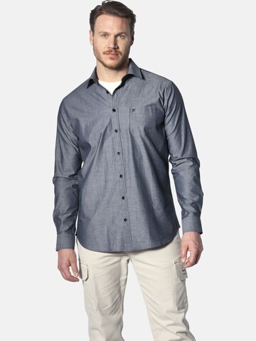 Jan Vanderstorm Regular fit Button Up Shirt 'Ulfe' in Blue: front