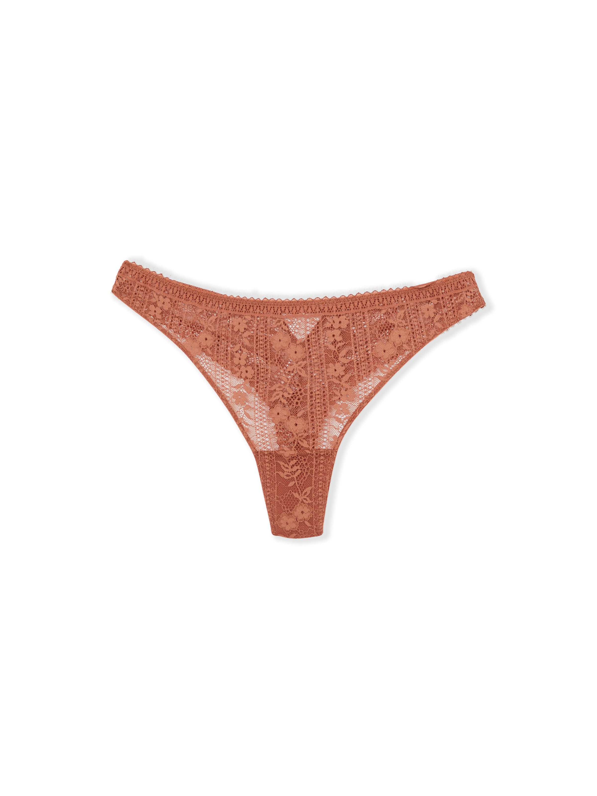 ETAM Thong 'Aura' in Beige: front