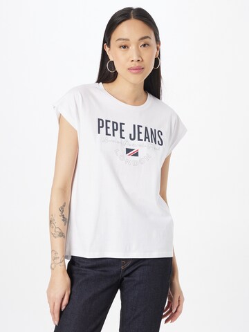 Pepe Jeans Koszulka 'PARKER' w kolorze biały: przód