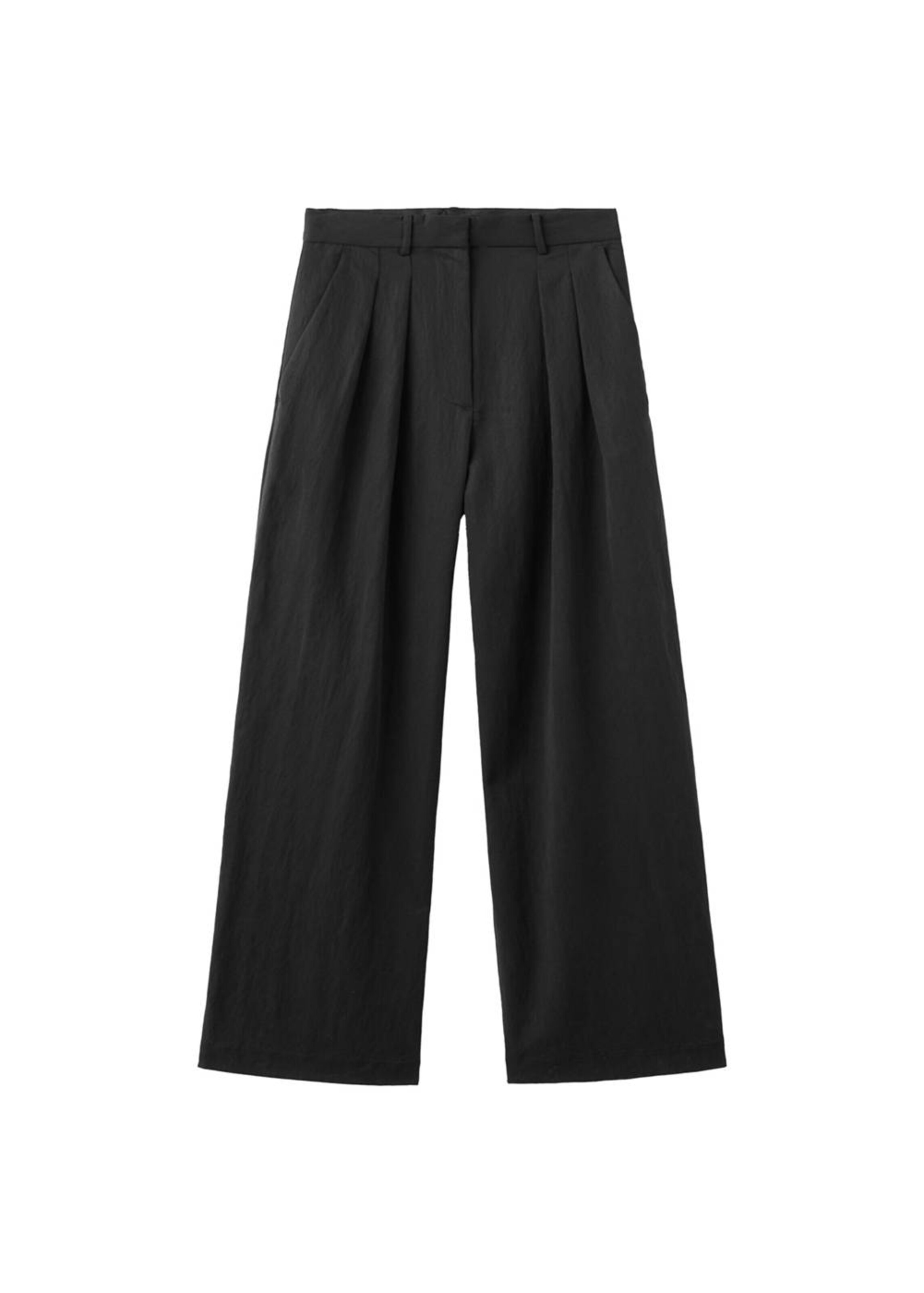 MANGO Wide Leg Hose 'Marga' in Schwarz: Vorderseite