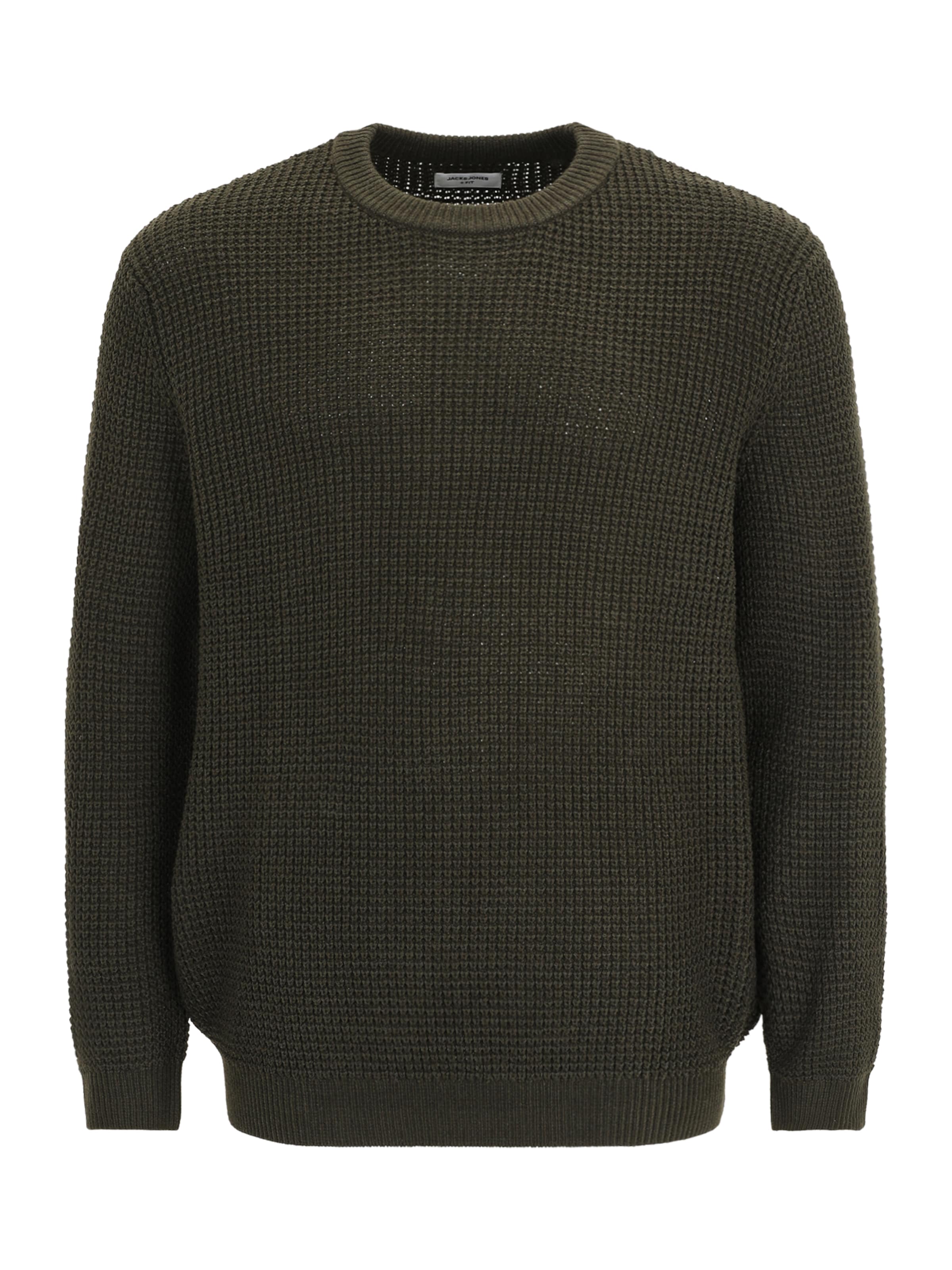 Jack & Jones Plus Πουλόβερ 'JJGLOBAL' σε πράσινο: μπροστά