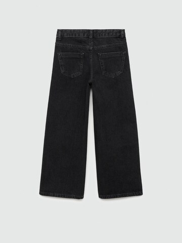 MANGO KIDS Wide leg Jeans 'Rain' in Zwart