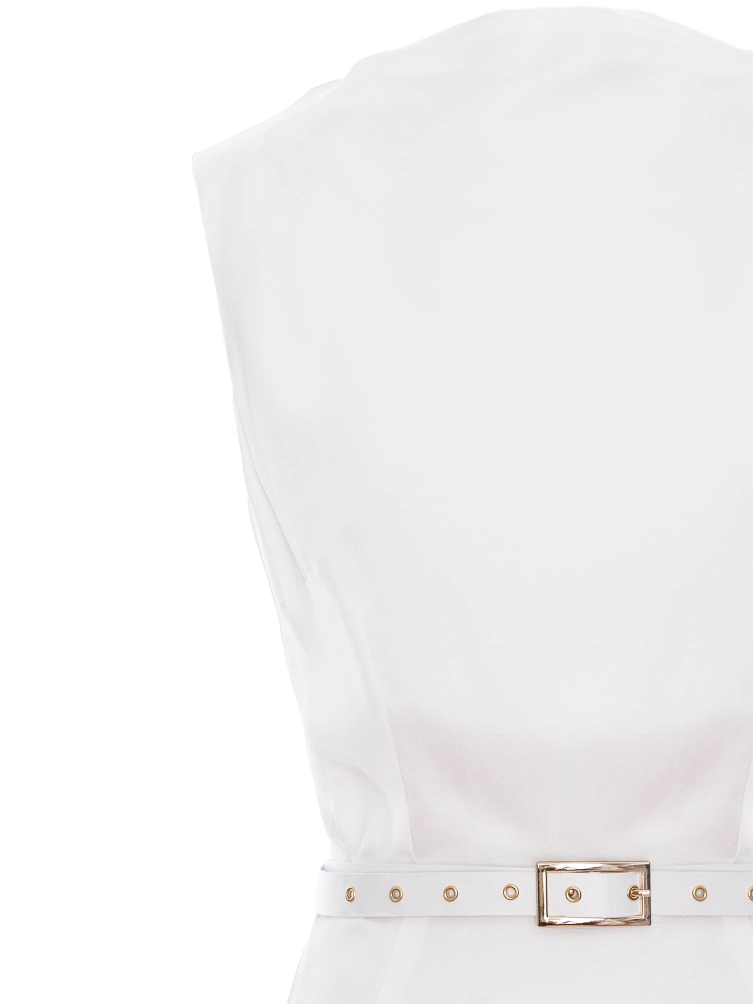 AVENUE N°29 - Vestido 'Cowl Neckline Asymmetric Midi Dress' en blanco