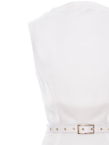 AVENUE N°29 Jurk 'Cowl Neckline Asymmetric Midi Dress' in Wit