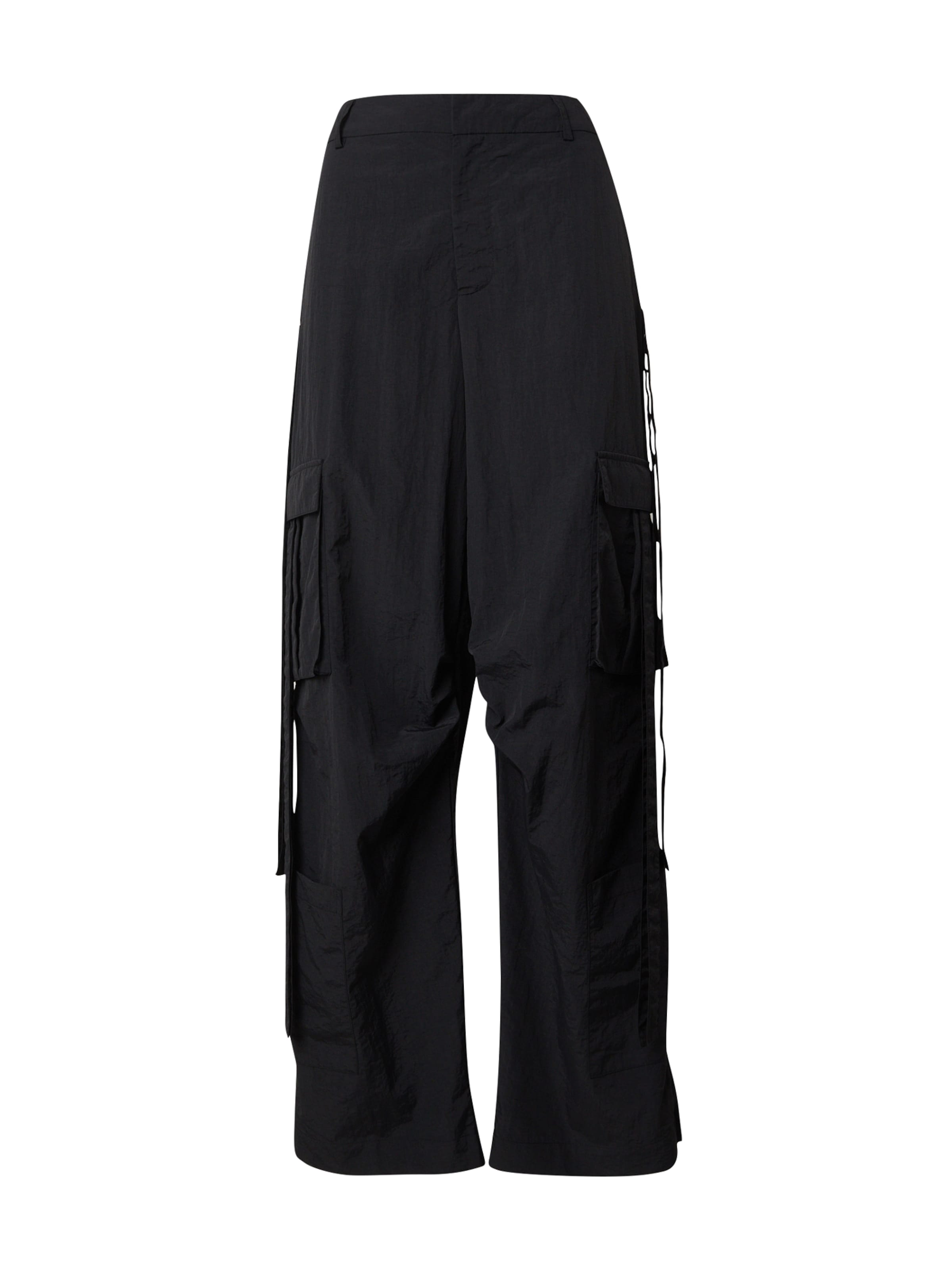 Wide leg Pantaloni de la Cheyenne Ochsenknecht pe negru: față