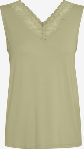 Cream Top in Green: front