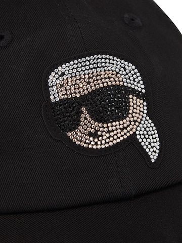 Karl Lagerfeld Cap 'Ikonik Rhinestone' in Black