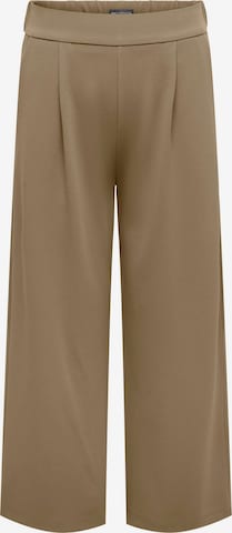 ONLY Carmakoma Wide Leg Bukser med lægfolder i beige: forside
