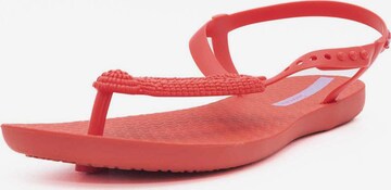 Ipanema T-Bar Sandals 'Artesania' in Red: front