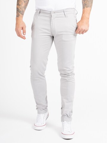 Indumentum Slim fit Chino trousers in Grey: front