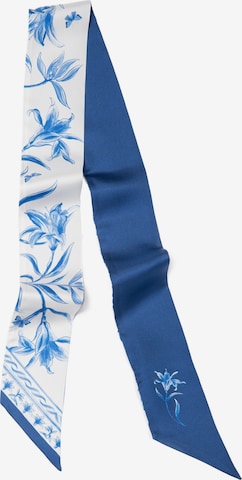 MayTree - Chal 'Seidenbandeau Twillseide beidseitig, Taglilie 7 x 116 cm' en azul: frente