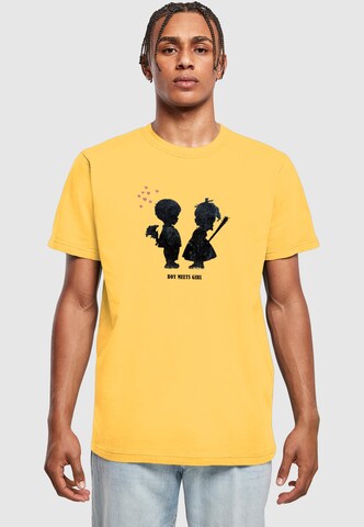 Maglietta 'Banksy - Boy Meets Girl' di Merchcode in giallo: frontale