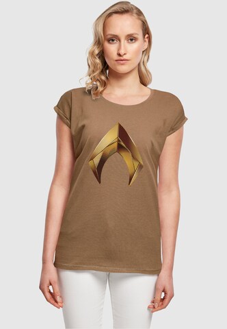 ABSOLUTE CULT Shirt 'Aquaman - Emblem' in Groen: voorkant