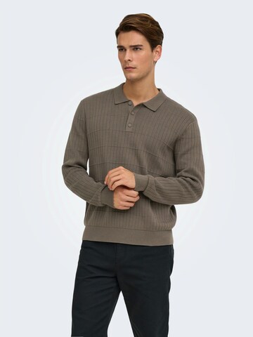 Only & Sons - Jersey 'ONSMIX' en marrón: frente