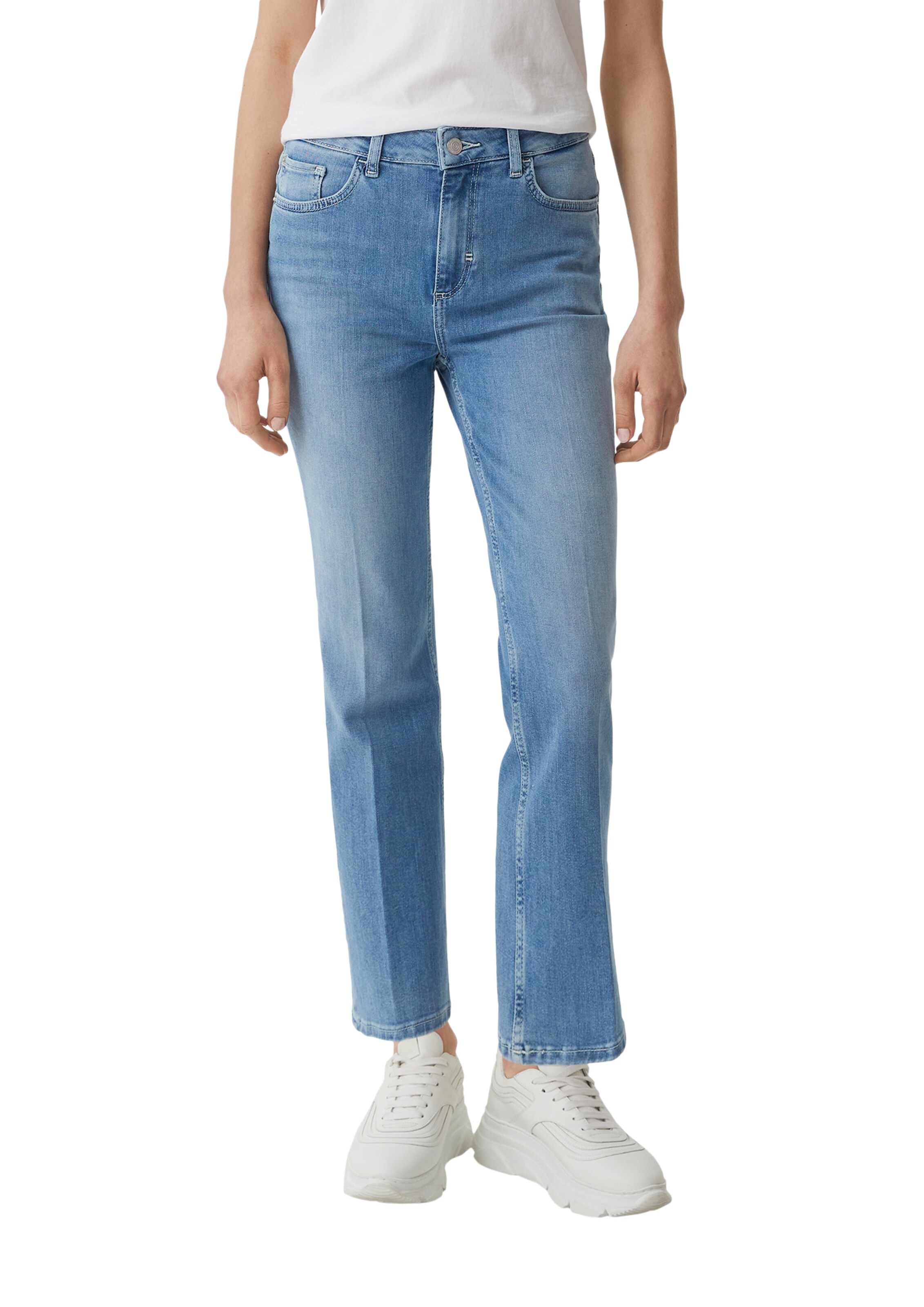 comma casual identity Flared Jeans in Blauw: voorkant