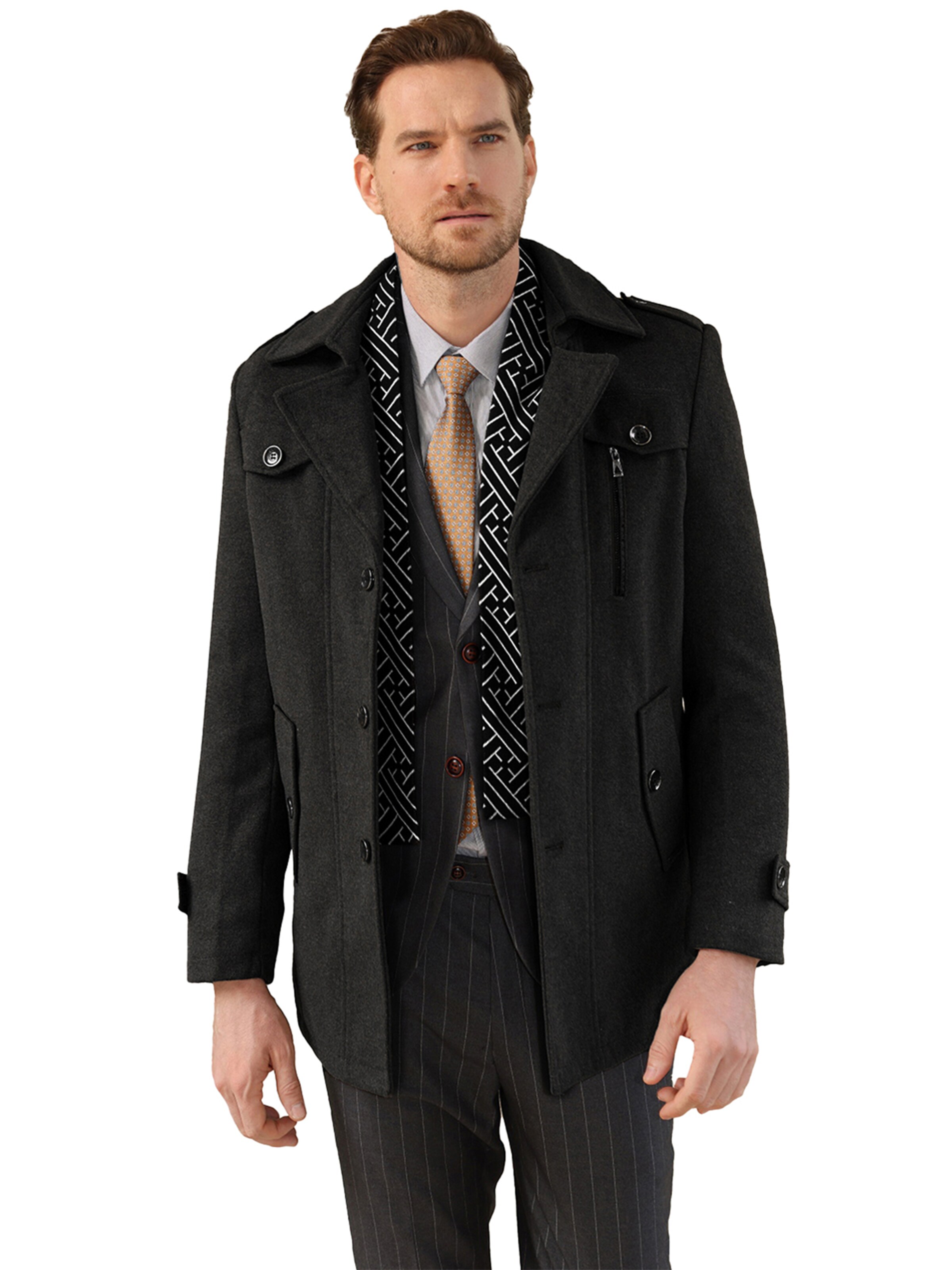 Youthup Winter Coat in Black: front