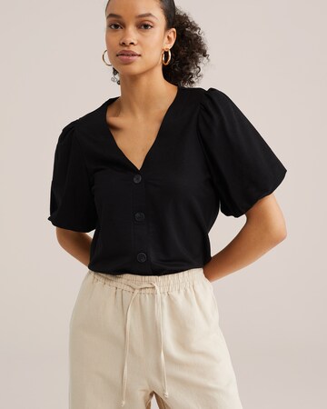 Geacă tricotată de la WE Fashion pe negru: față