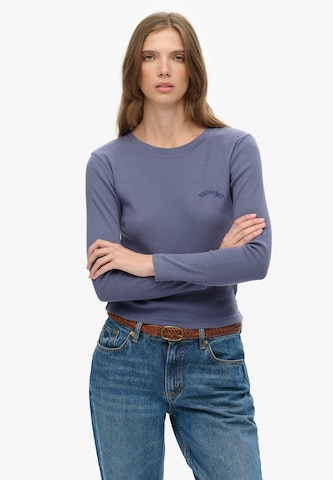 T-shirt 'Athletic Essentials' Superdry en bleu : devant
