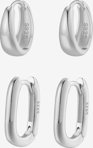 Hey Happiness Earrings 'Dome Hoop' in Silver: front