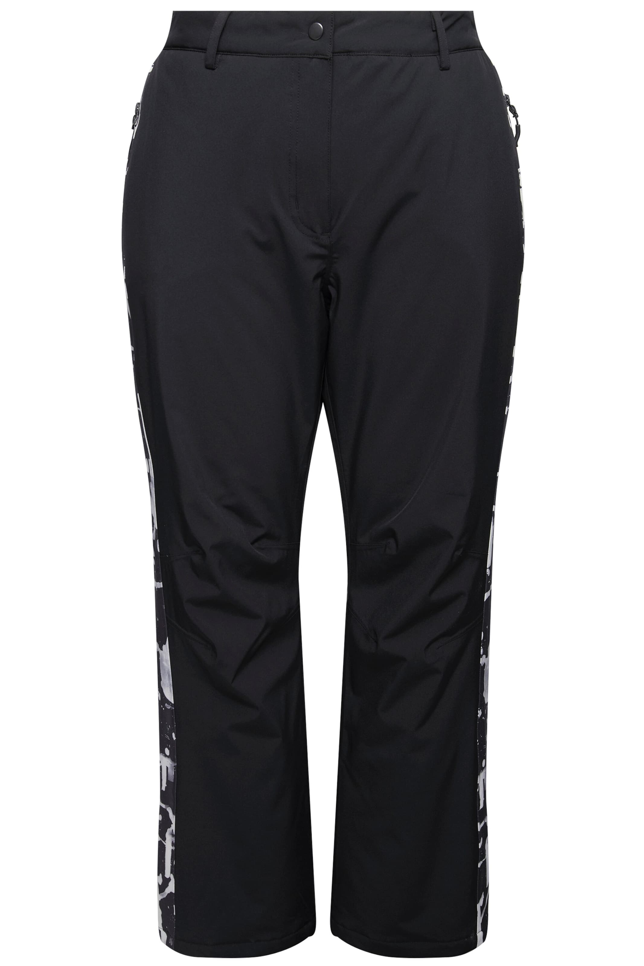 Ulla Popken Regular Outdoor trousers in Black: front
