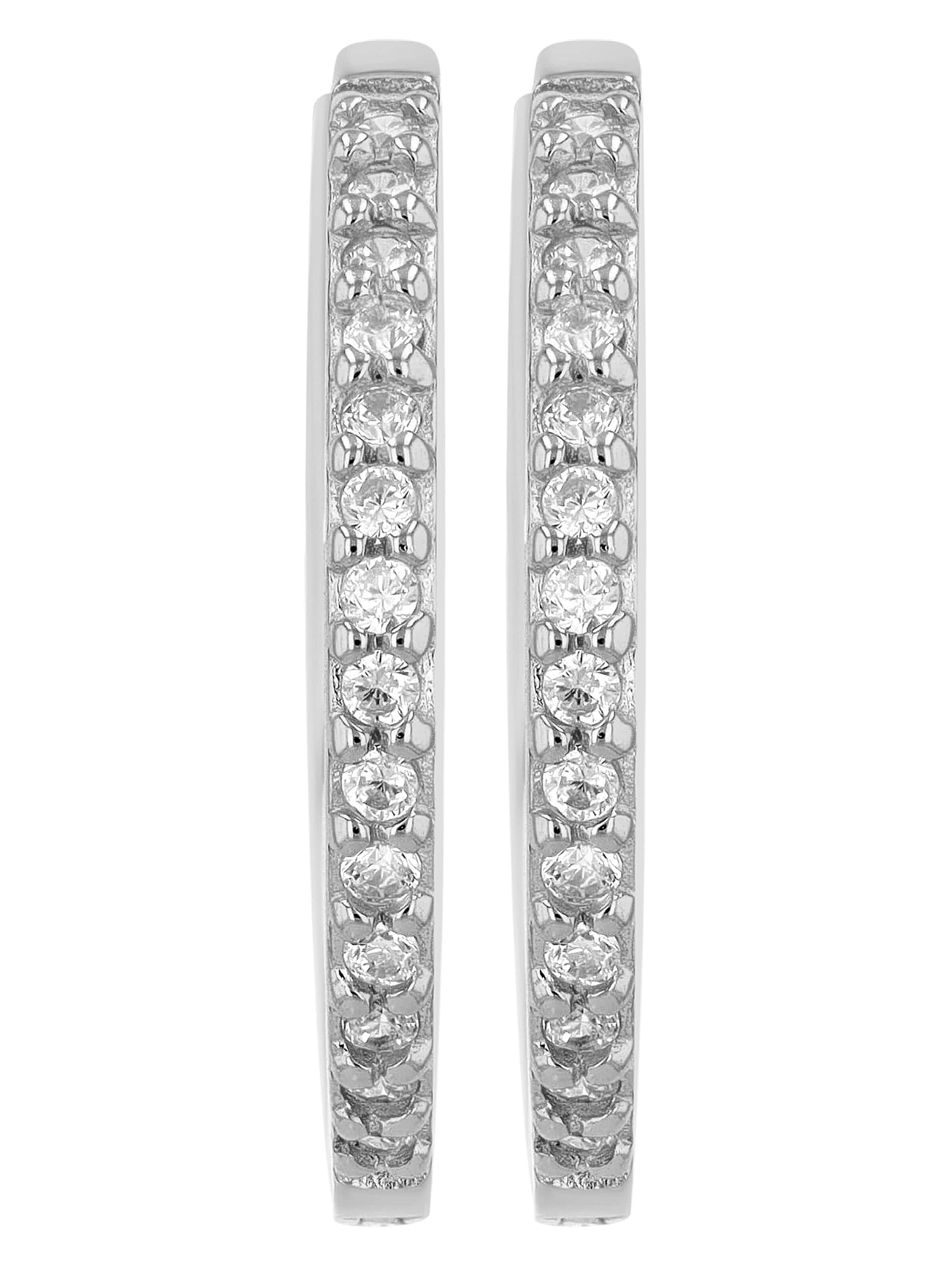 Akzent Earrings '"Preti" aus 925 Sterlingsilber, rhodiniert, langlebig' in Silver: front