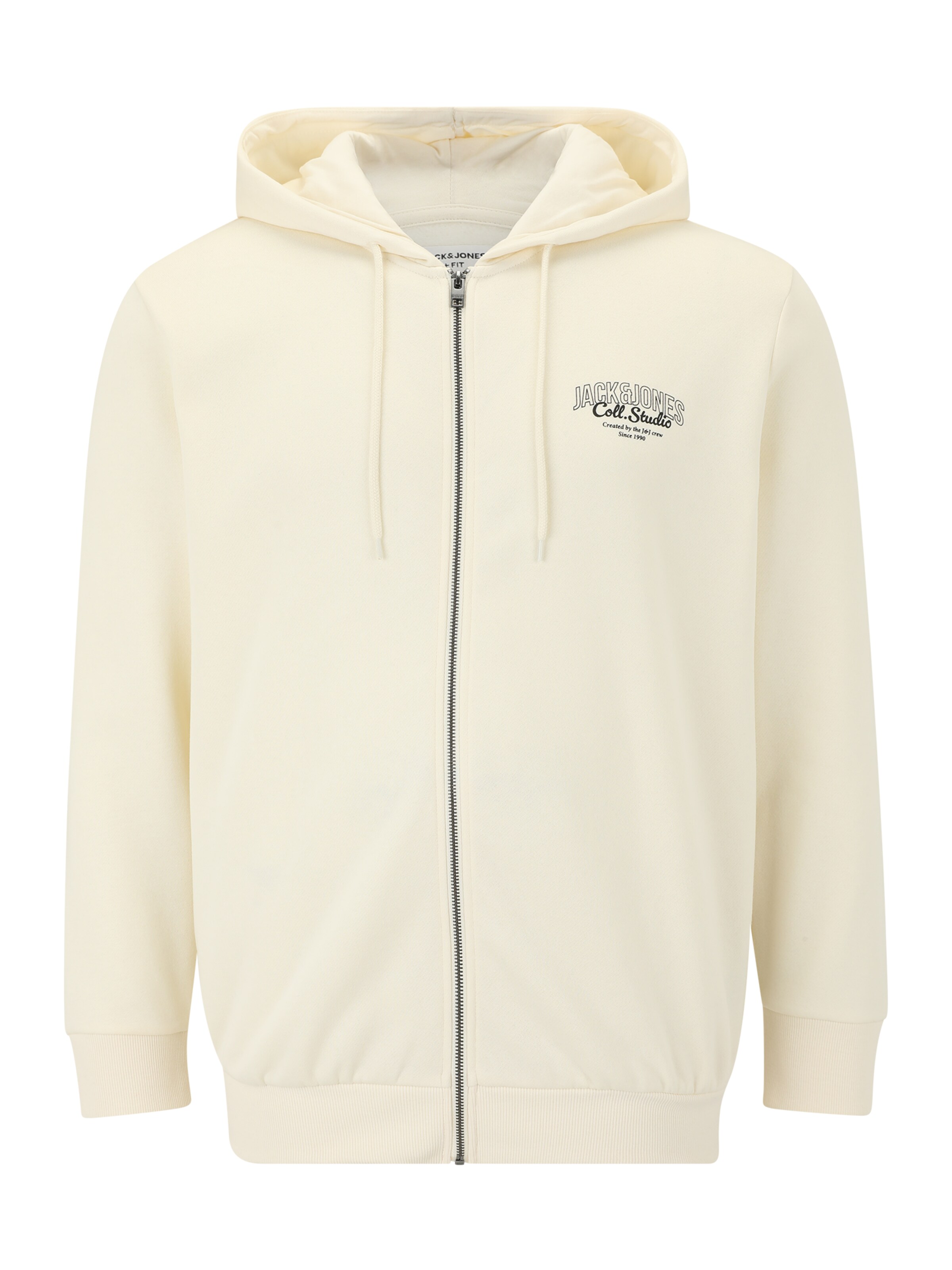 JACK & JONES Sweatjakke 'JJMAKOTO' i hvid: forside