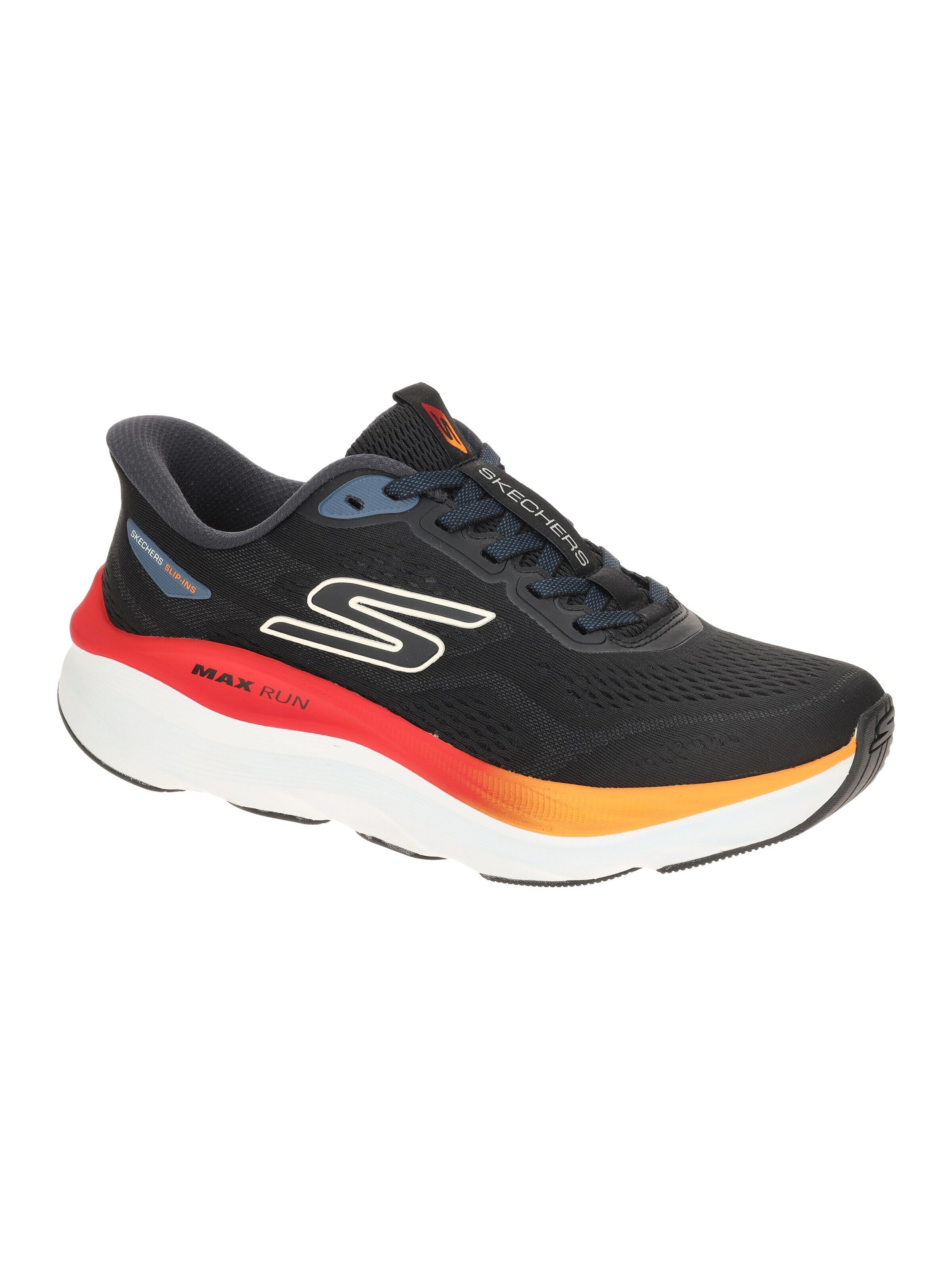 SKECHERS Athletic Lace-Up Shoes 'Skechers Max Run Schuhe schwarz Running Sportschuhe Herren Slip-Ins' in Black: front