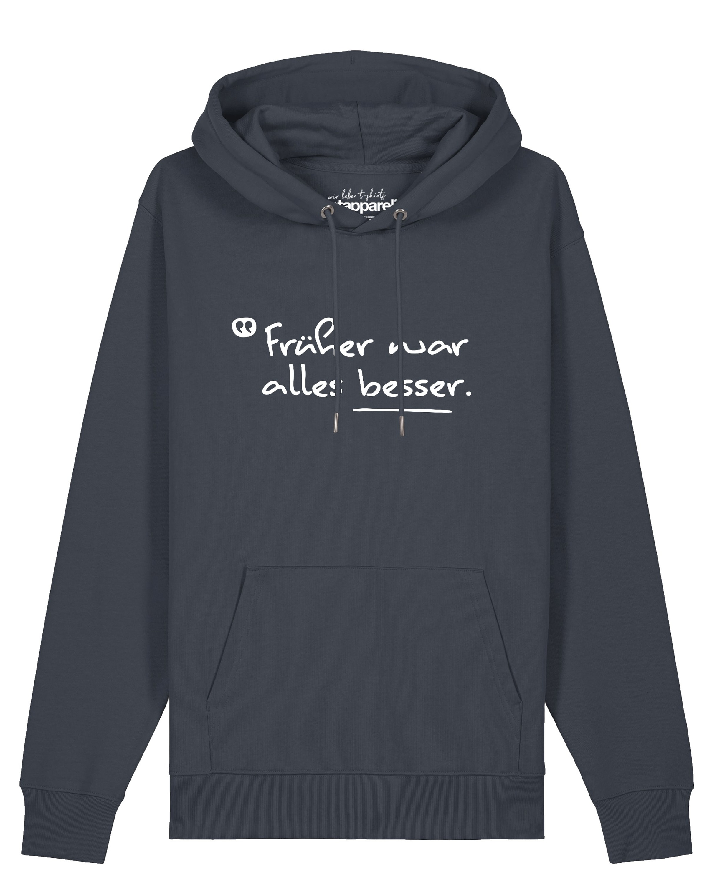 Watapparel Sweatshirt 'Früher War Alles Besser' in Grijs: voorkant