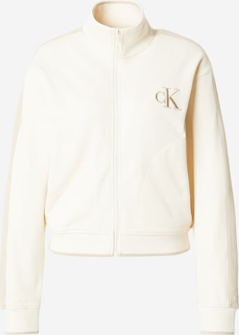 Calvin Klein Jeans Välikausitakki 'TERRY' värissä valkoinen: etupuoli