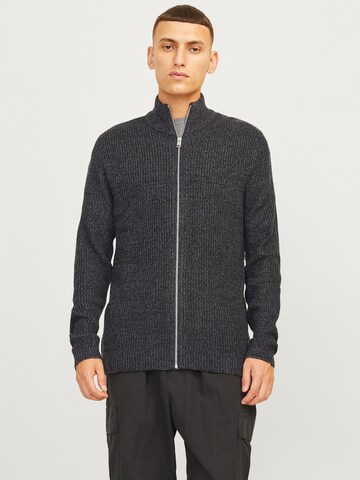 JACK & JONES Knit cardigan 'JJELewis' in Grey: front