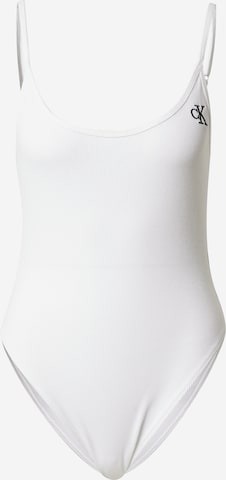 Calvin Klein Jeans Shirt Bodysuit in White: front