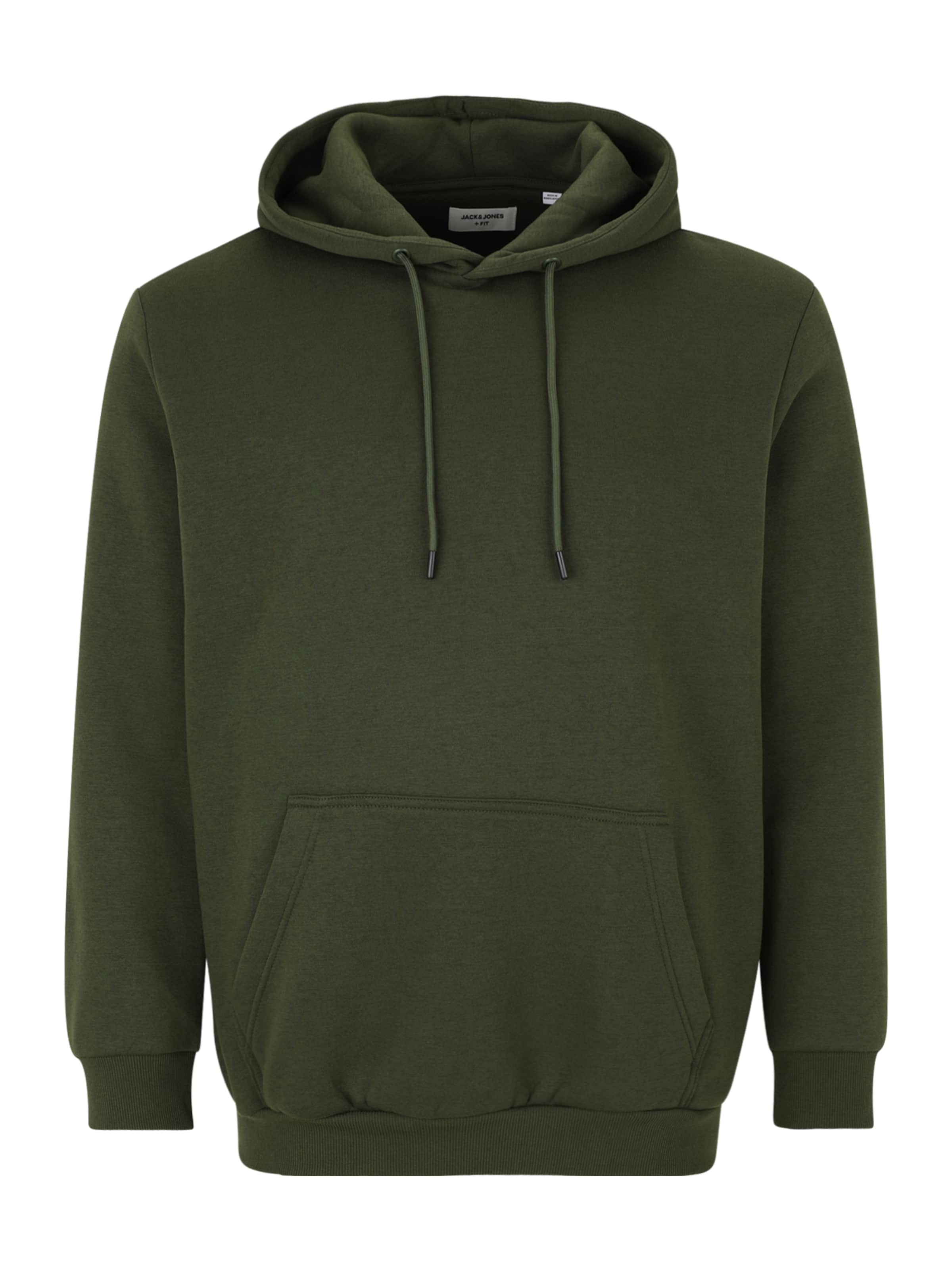 Jack & Jones Plus Μπλούζα φούτερ 'JJEBRADLEY' σε πράσινο: μπροστά