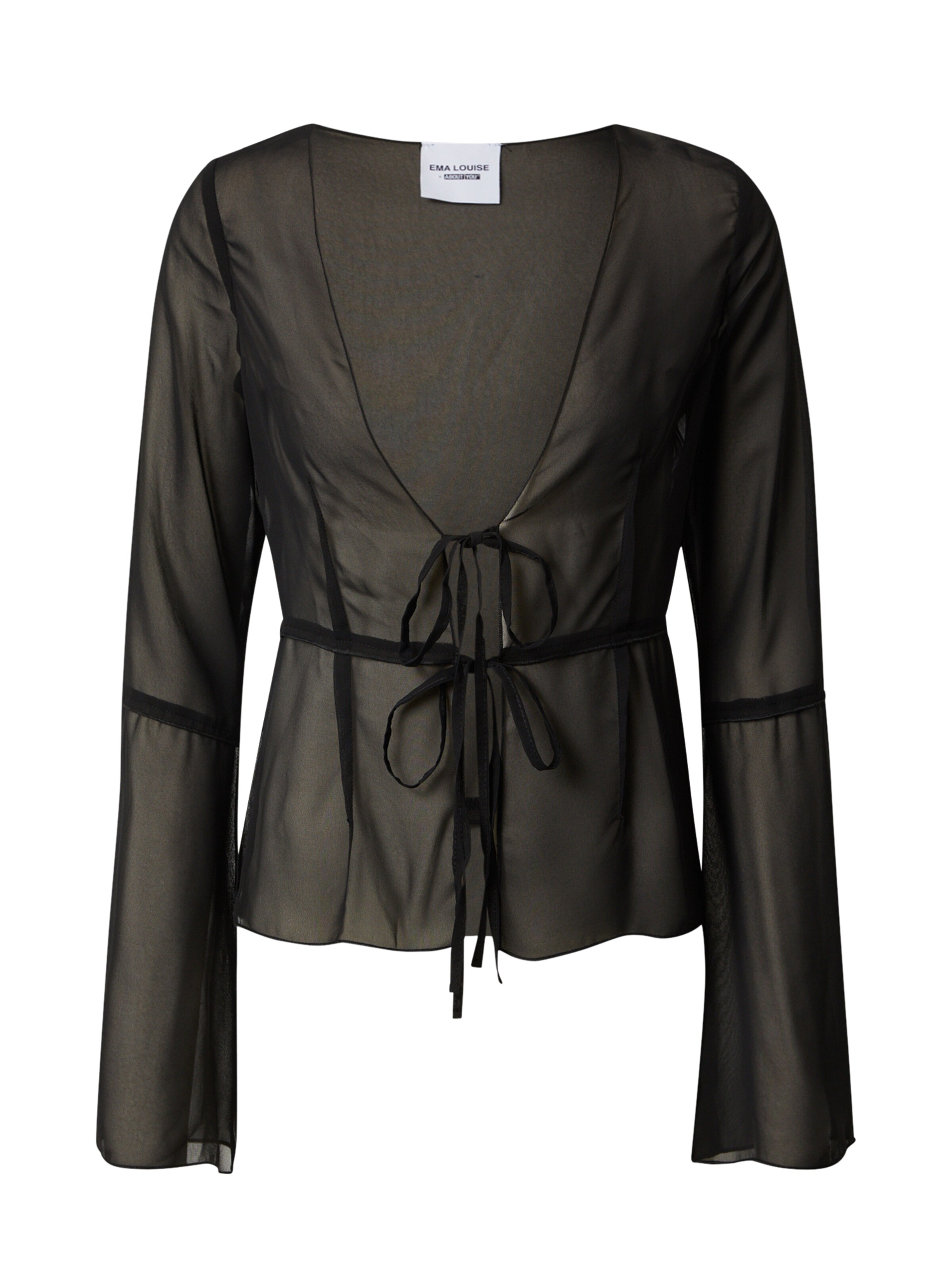 Ema Louise x ABOUT YOU Blus 'Ester' i svart: framsida