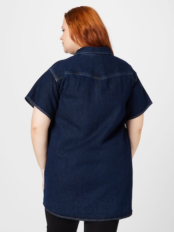 Levi's® Plus Shirt dress 'PL ELOWEN WESTERN DRESS DARK INDIGO - FLAT FINISH' in Blue