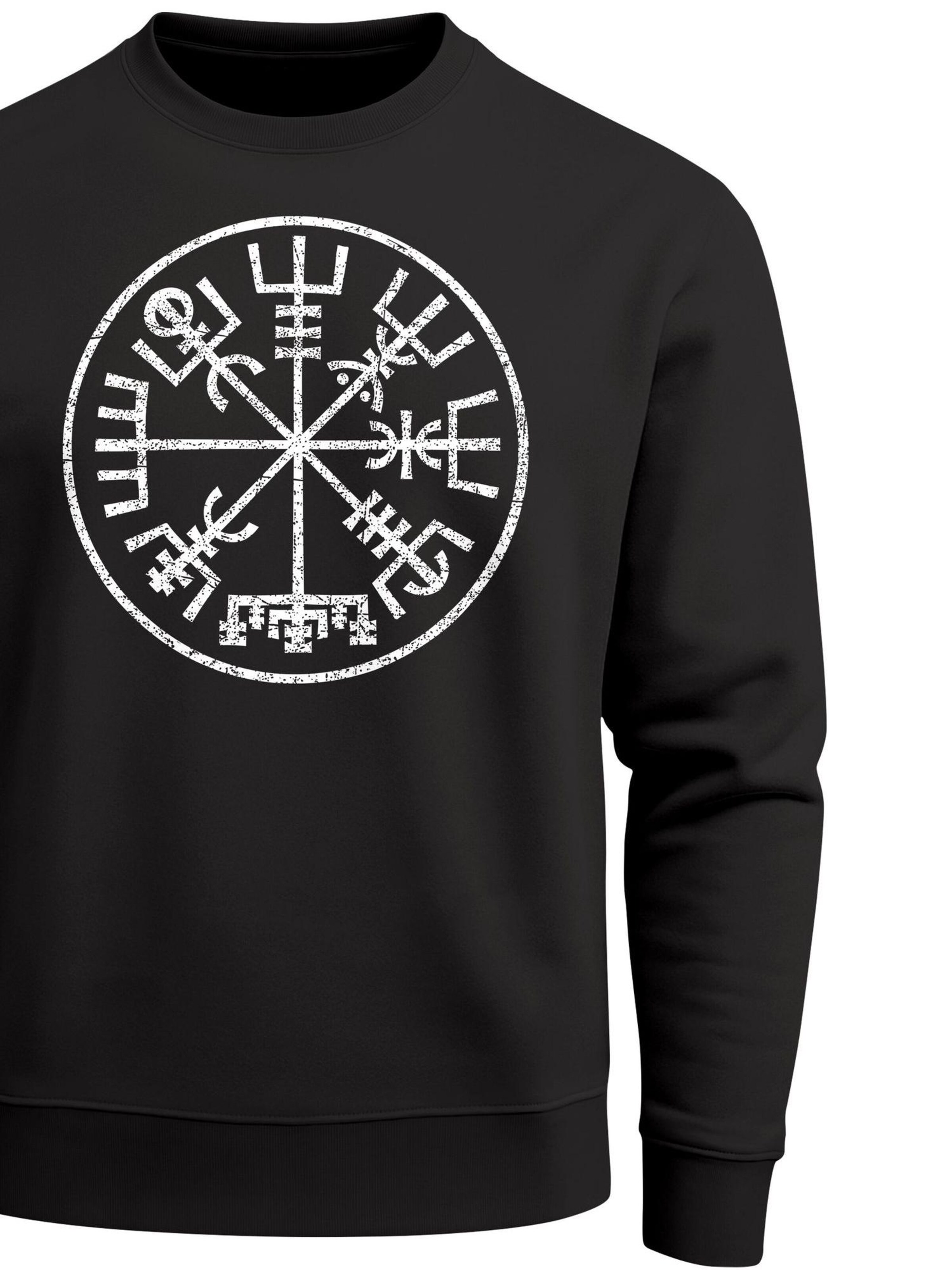 Neverless Sweatshirt 'Vegvisir 1' in Black