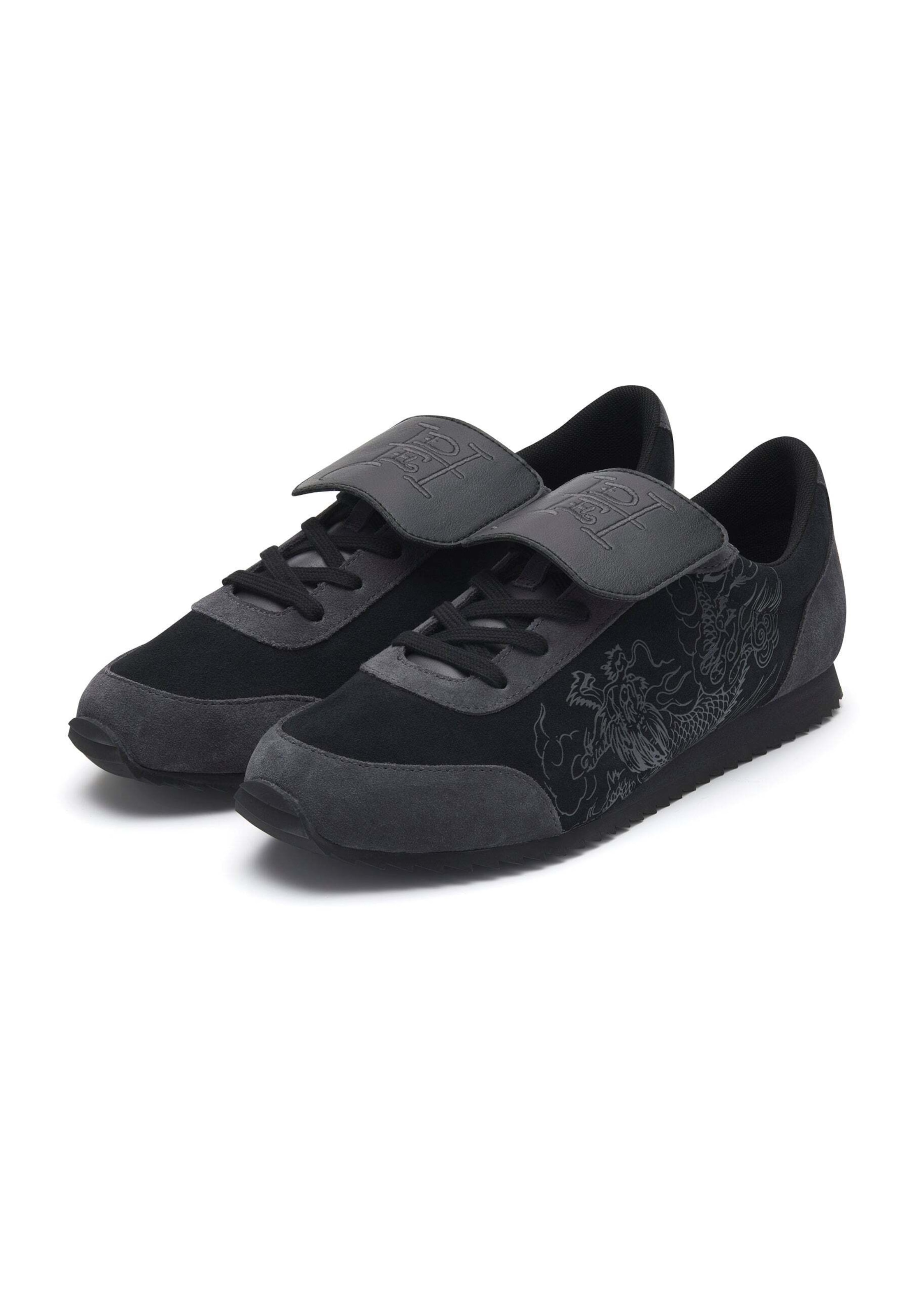 Ed Hardy Sneakers laag 'Crawling Dragon' in Zwart