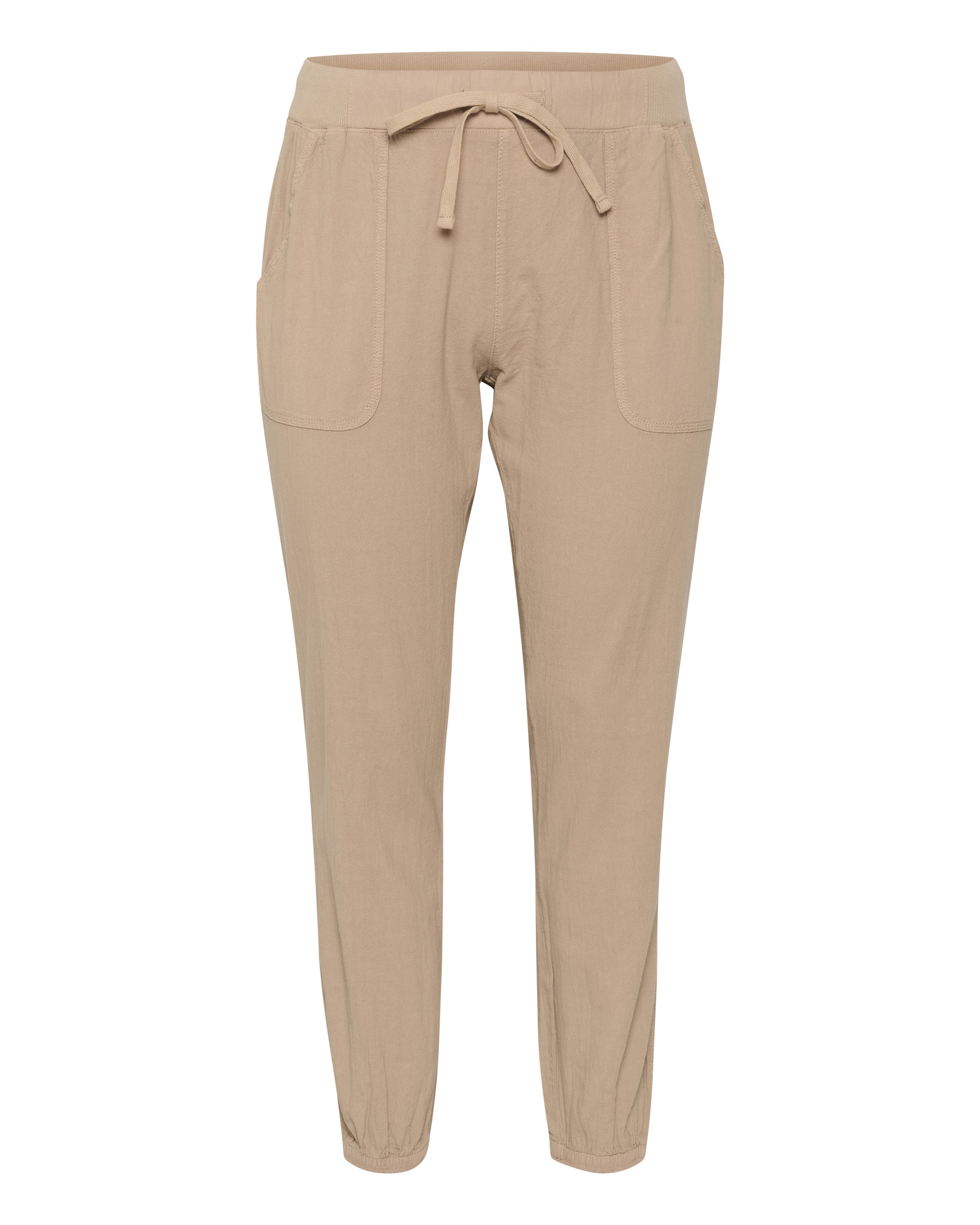 KAFFE CURVE Tapered Broek &#x27;Nana&#x27; in Beige: voorkant
