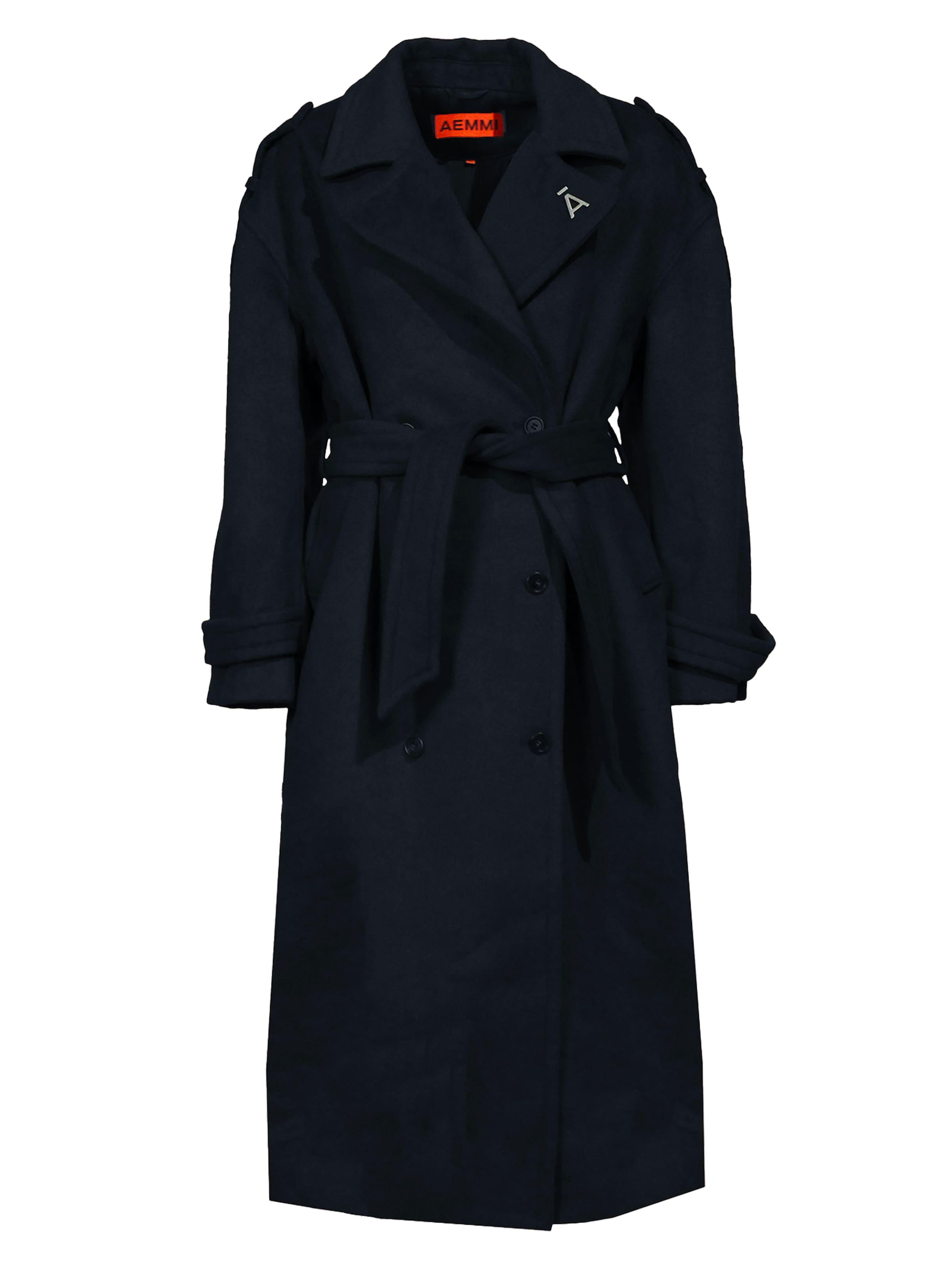 AEMMI Between-Seasons Coat in Black: front