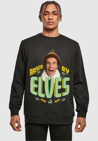 ABSOLUTE CULT Sweatshirt 'Elf - Raised By Elves' in Zwart: voorkant