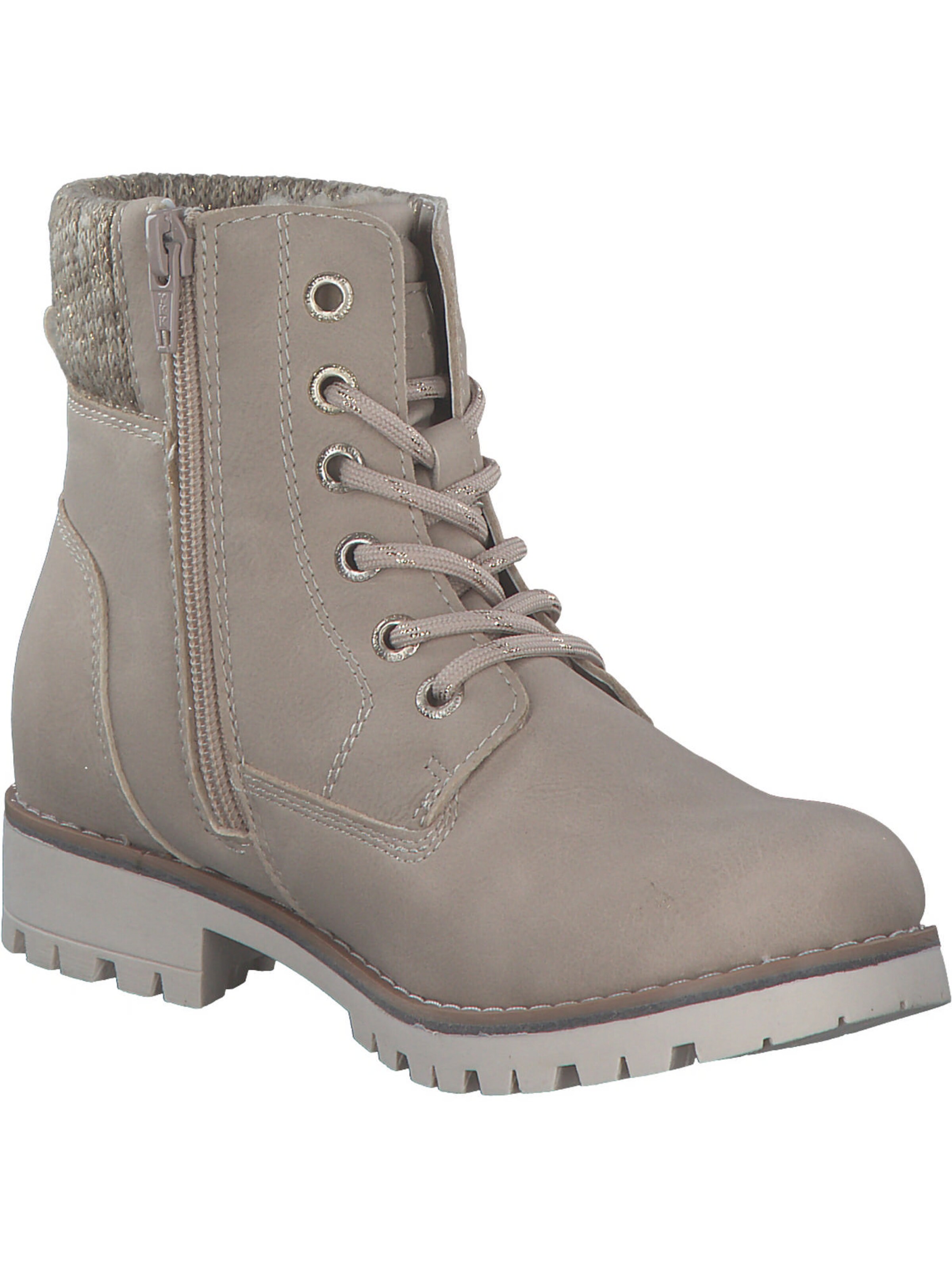 TOM TAILOR Schnürstiefelette in Beige