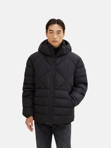 TOM TAILOR Winter Jacket in Black: front