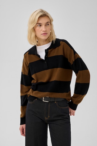 Pull-over 'MWJola' My Essential Wardrobe en marron : devant
