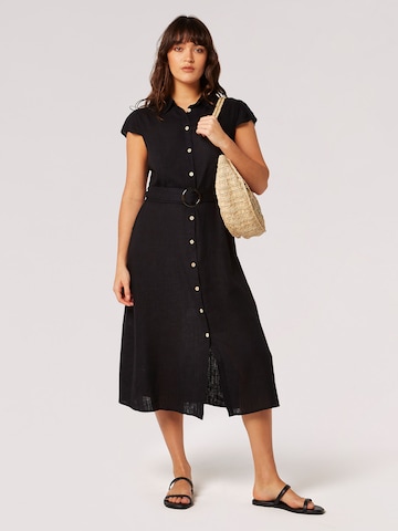 Apricot Shirt Dress in Black: front