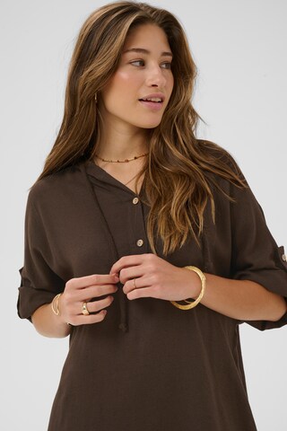 Cream Jurk 'Lark' in Bruin