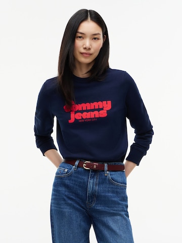Sweat-shirt Tommy Jeans en bleu : devant