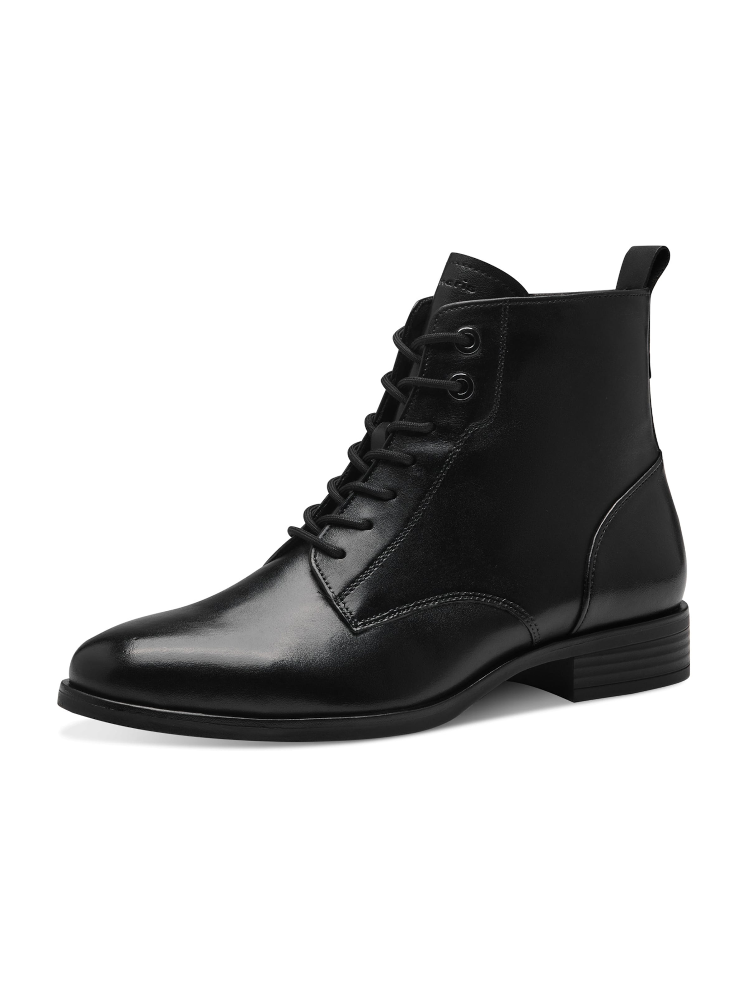 Tamaris Fűzős rövid szárú csizmák - fekete: elől