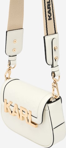 Karl Lagerfeld - Bolso de hombro en blanco: frente