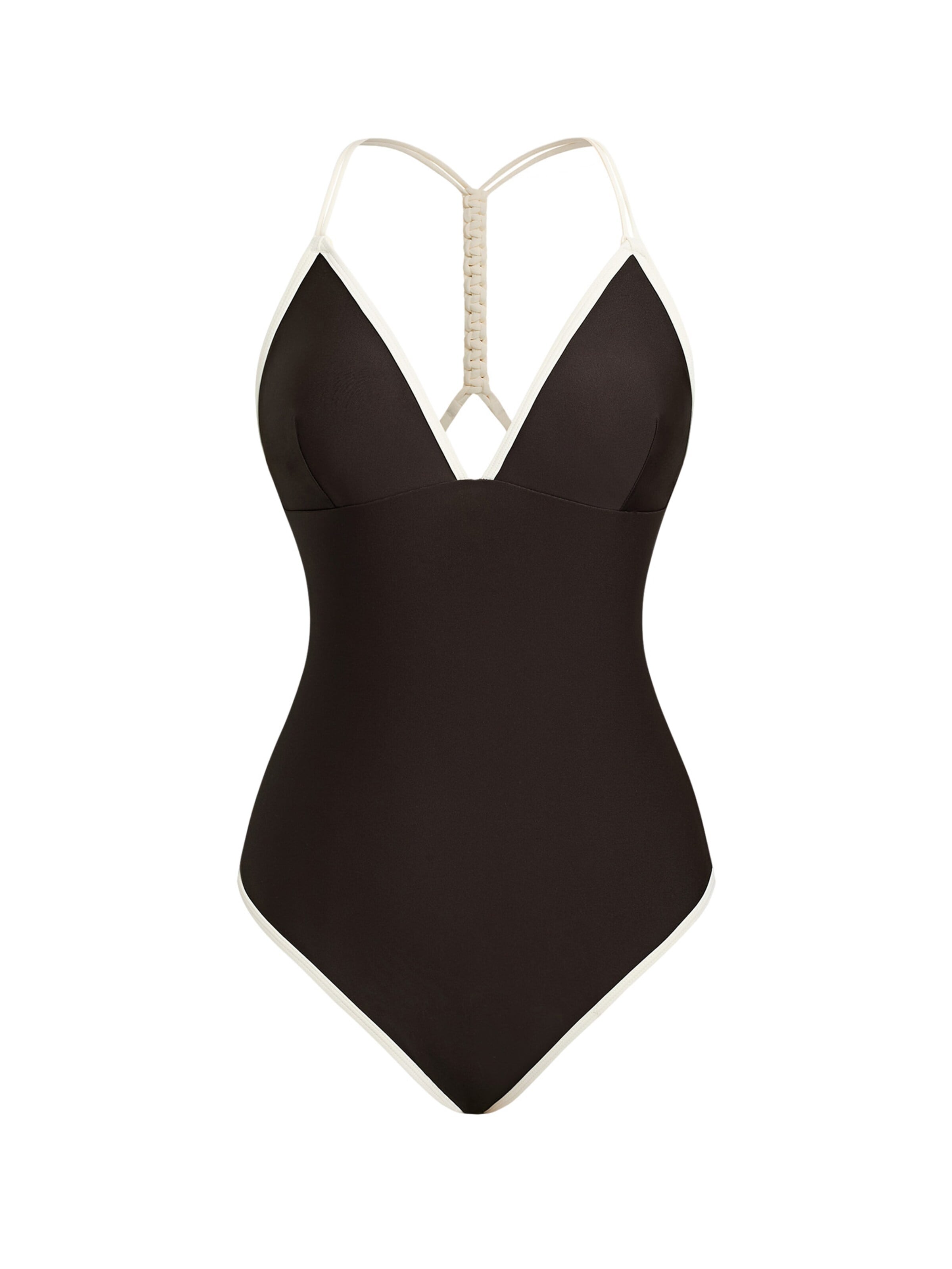 Cupshe Bralette Swimsuit in Brown: front