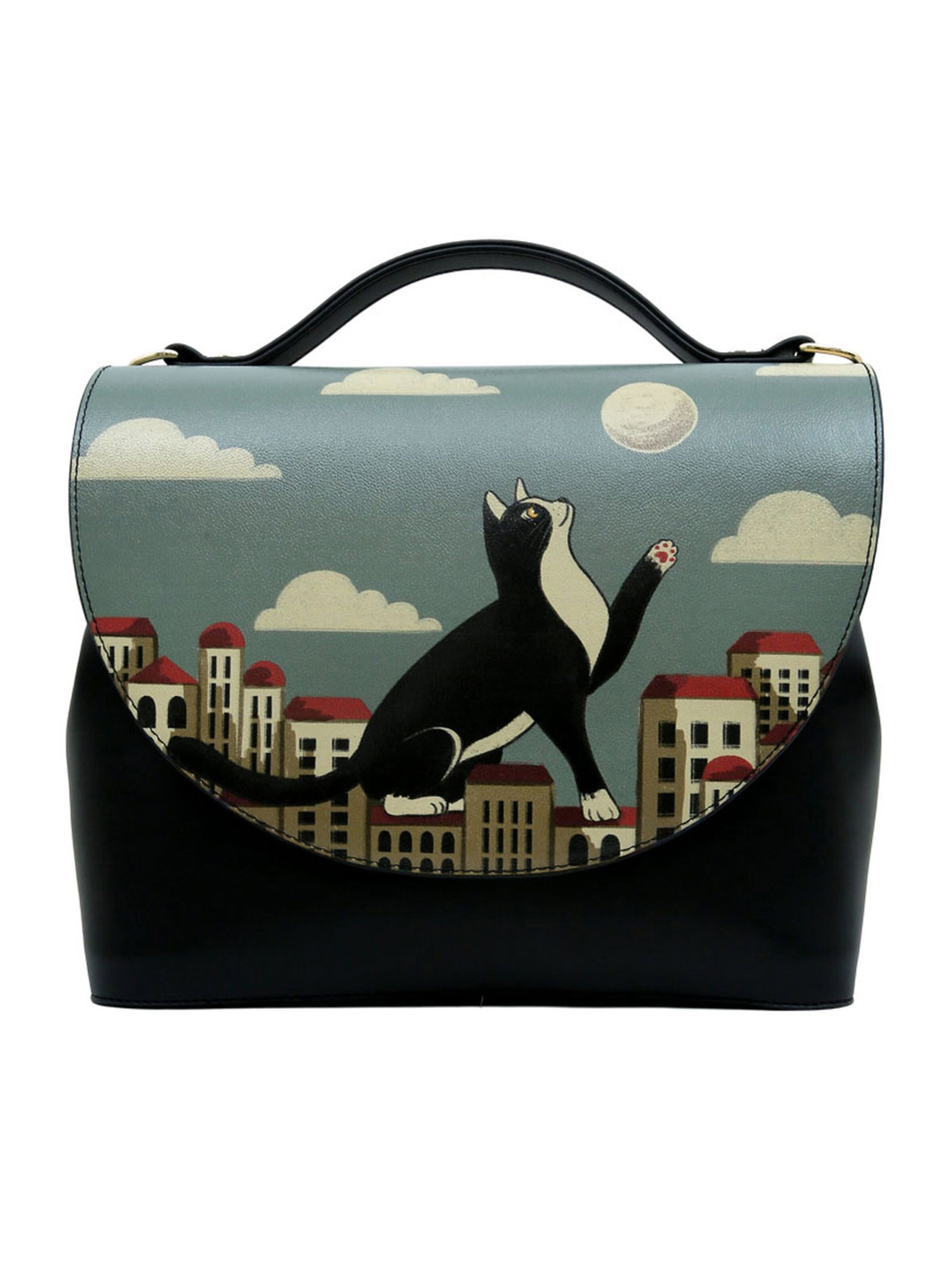 DOGO Umhängetasche 'Handy Bag Umhängetasche - Over the Moon'‌‌‌‌‌‌‌ in Schwarz: Vorderseite