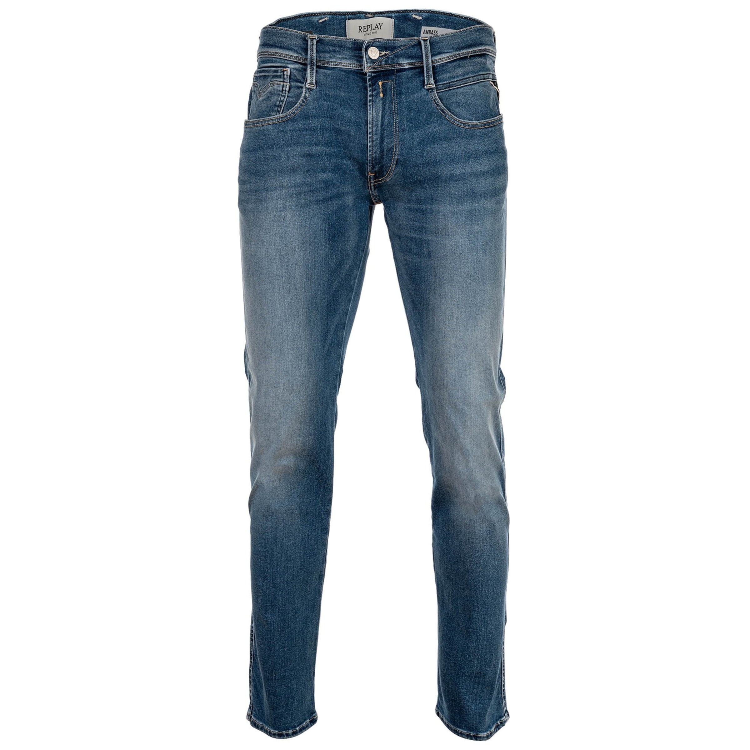 REPLAY Slimfit Džíny 'Anbass' – modrá: přední strana